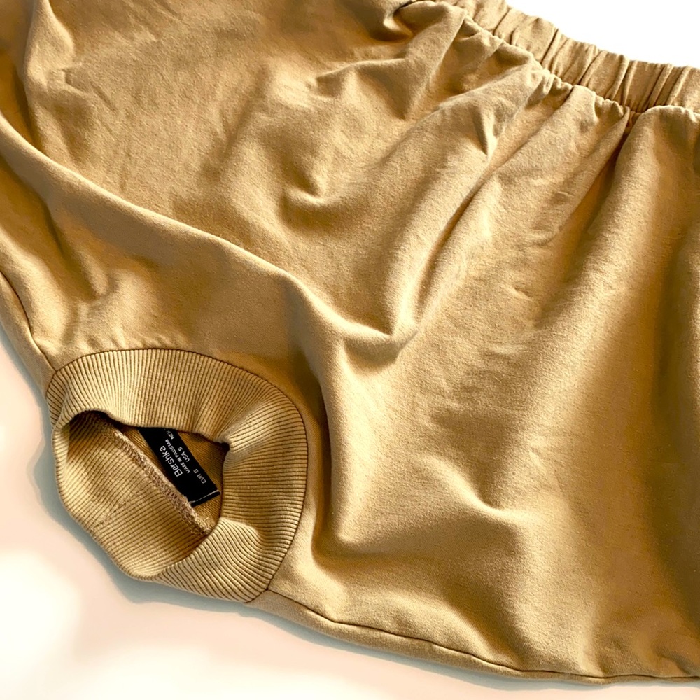 Tan Cropped Sweatshirt top